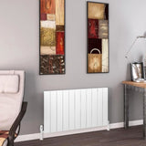 Eastbrook Panel Radiator 600 x 1040 / Dual Fuel Eastbrook Charlton Horizontal Aluminium Designer Radiator in Matt White