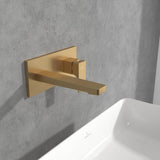 Villeroy & Boch Wall Mounted Basin Tap Brushed Gold Villeroy & Boch Architectura Single Lever Basin Mixer Tap with Push Open Waste