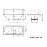 Kaldewei Double Ended Bath 1900 x 900mm Kaldewei Classic Duo Double Ended Steel Bath with Leg Set