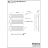 Eastbrook Ladder Rails Eastbrook Wendover Straight Heated Towel Rail in Anthracite