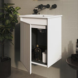 Saneux Cloakroom Vanity Unit Saneux Monument 400mm Wall Mounted One Door Vanity Unit with Basin