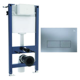 Crosswater Wall Hung WC Frame MPRO Steel Plate in Brushed Nickel Crosswater 0.98m Dual Flush WC Support Frame Set with Flush Plate