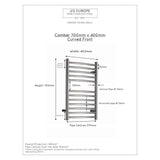 JIS Ladder Rail JIS Sussex Camber Vertical Stainless Steel Curved Heated Towel Rail