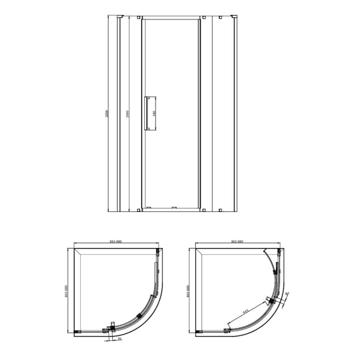 Crosswater Quadrant Shower Enclosure Crosswater Asura 8mm Quadrant Sliding Shower Door