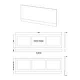 Aquarius Bathrooms Bath Panel Aquarius Halite Waterproof Traditional Shaker Front Bath Panel in White Gloss