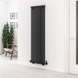 Eastbrook Column Radiator 1800 x 510mm Eastbrook Murano Vertical Designer Radiator in Matt Black
