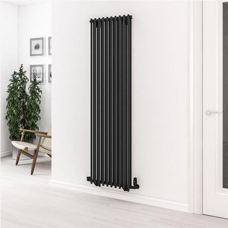 Eastbrook Column Radiator 1800 x 510mm Eastbrook Murano Vertical Designer Radiator in Matt Black