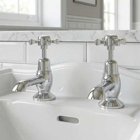 Aquarius Bathrooms Pillar Basin Tap Aquarius Medway Basin Pillar Taps (Pair) in Chrome