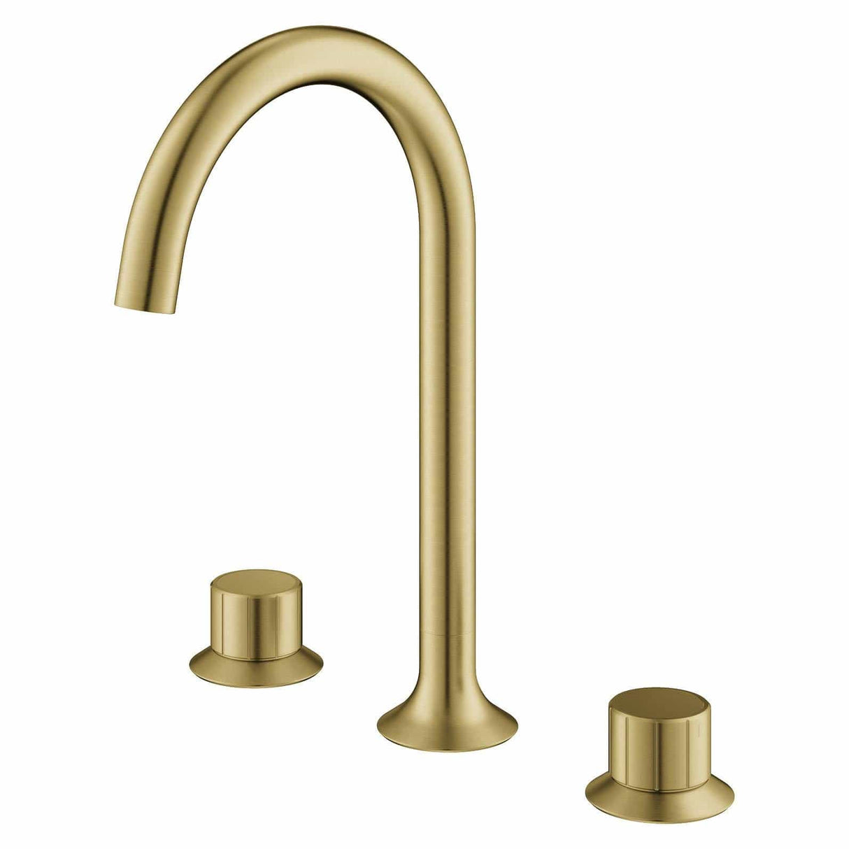Flova 3 Tap Hole Basin Set Brushed Brass Flova Moonlight 3 Hole Deck Mounted Basin Mixer Tap