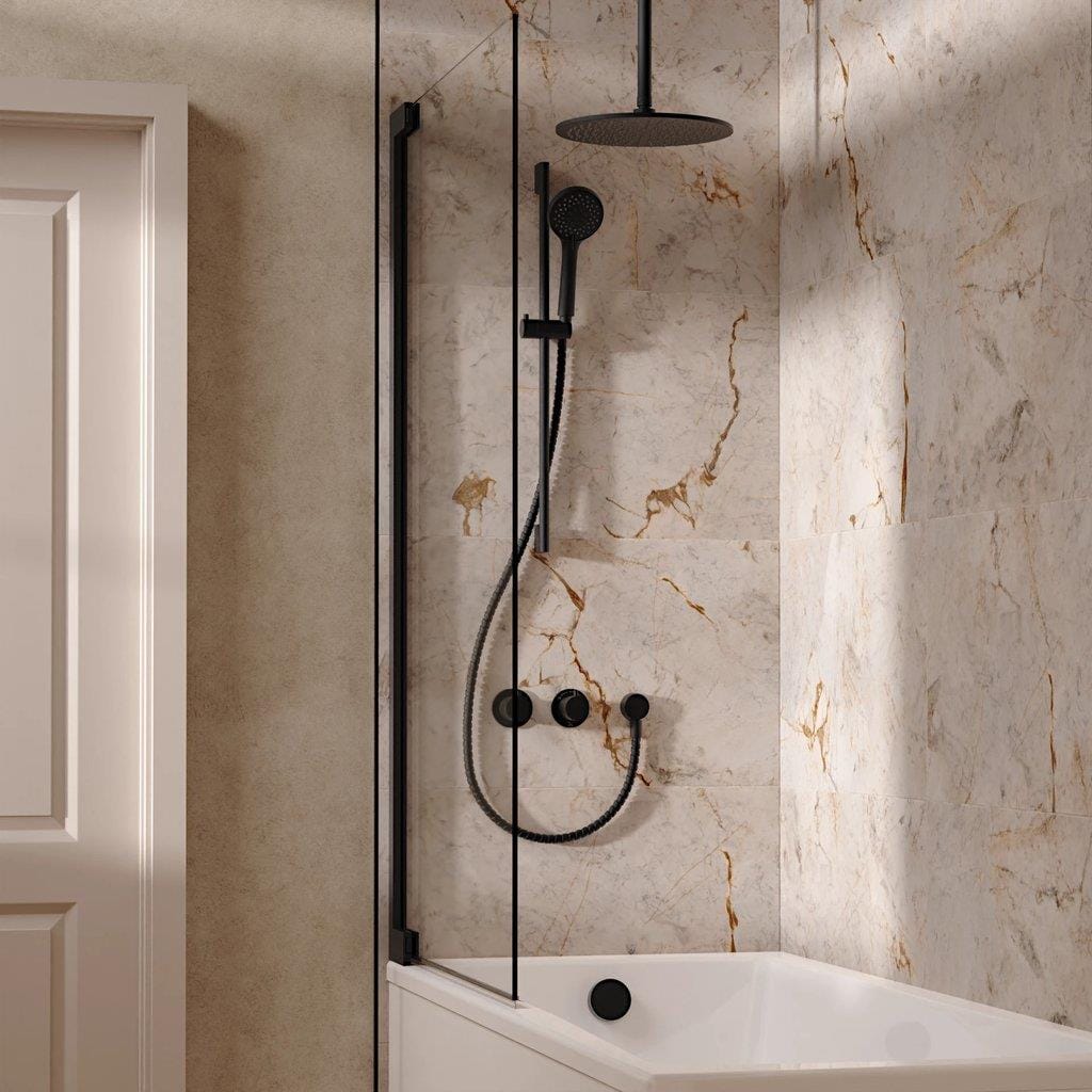 UK Bathroom Store Concealed Shower Set Crosswater Module Shower Set 7 - 3 Outlet with Riser Rail Kit, Overhead Shower and Overflow Bath Filler