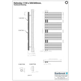 Eastbrook Designer Towel Rail Eastbrook Helmsley Straight Vertical Designer Towel Rail in Matt Black