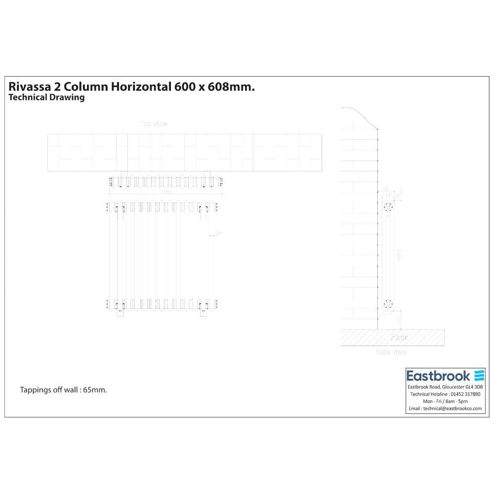 Eastbrook Column Radiator Eastbrook Rivassa Traditional 2 Column Radiator in Matt Anthracite