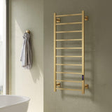 Reina Designer Towel Radiator 1200 x 500mm / Brushed Brass Reina Velino Dry Electric Designer Towel Radiator