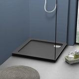 Aquarius Square Shower Tray Aquarius Urbano Square 45mm Stone Resin Shower Tray in Slate Grey