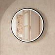Crosswater Illuminated Mirror 600mm / Matt Black Crosswater Infinity Round Framed LED Illuminated Mirror