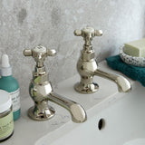 Vado Pillar Basin Tap Bright Nickel Booth & Co. Axbridge Basin Pillar Taps (Pair)