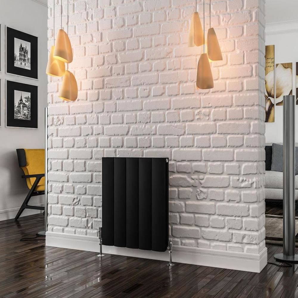 Eastbrook Panel Radiator 600 x 470 / Central Heating Eastbrook Guardia Straight Horizontal Aluminium in Matt Black