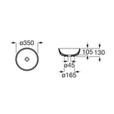 Roca Countertop Basin Roca Optica Tapered Round Countertop Basin