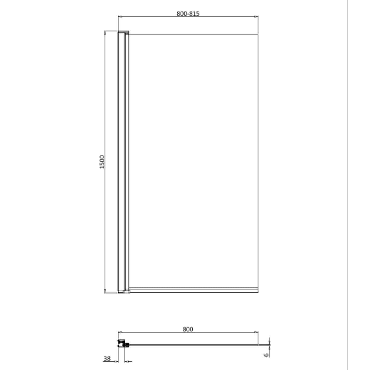 Crosswater Bath Screen Crosswater Clear 6 Hinged Bath Screen