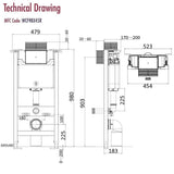 Crosswater Wall Hung WC Frame Crosswater 0.98m Dual Flush WC Support Frame Set with Flush Plate
