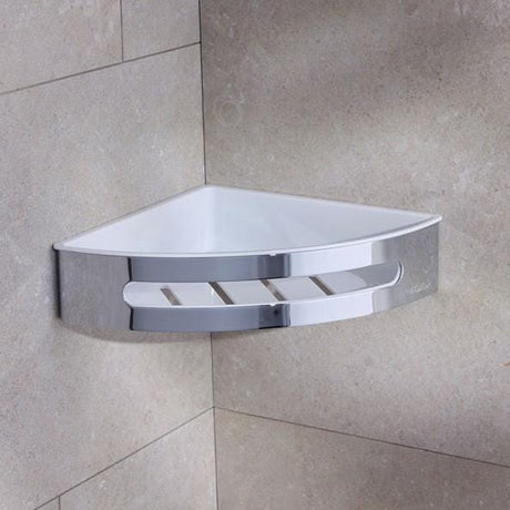 Miller Basket Chrome / White Miller Signature Corner Shower Basket with Removable Liner