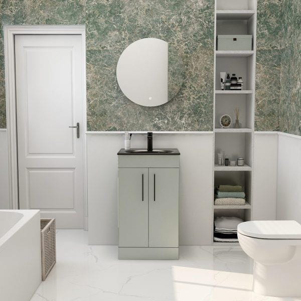 Imex Croma Floor Standing Double Door 500mm Vanity Unit with 1 Tap Hole Basin