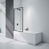 Merlyn Bath Screen Matt Black Merlyn 8mm Fixed Framed Single Square Bath Screen