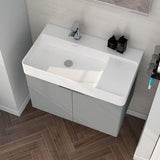 Imex Wall Mounted Vanity Unit Imex Blade Wall Mounted 800mm Double Door Vanity Unit with Basin in Matt Grey