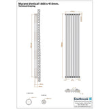 Eastbrook Column Radiator Eastbrook Murano Vertical Designer Radiator in Matt Black