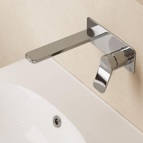Crosswater Wall Mounted Basin Tap Chrome Crosswater Glide II 2 Hole Wall Mounted Basin Mixer Tap