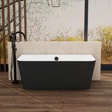 Imex Back to Wall Freestanding Baths Black / 1500 x 750mm Imex Ravine Back to Wall Freestanding Bath
