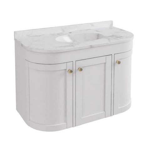 Eastbrook Wall Mounted Vanity Unit Matt White / White Polymarble Eastbrook Hardwick Traditional 900mm Wall Hung Vanity Unit with Basin