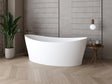 Aquarius Modern Freestanding Bath Aquarius Orta Freestanding Stone Bath in Gloss White - 1600 x 711mm