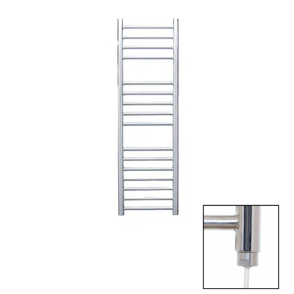 JIS Ladder Rail 1000 x 300mm / Polished Chrome / Electric Only JIS Sussex Steyning Vertical Stainless Steel Heated Towel Rail