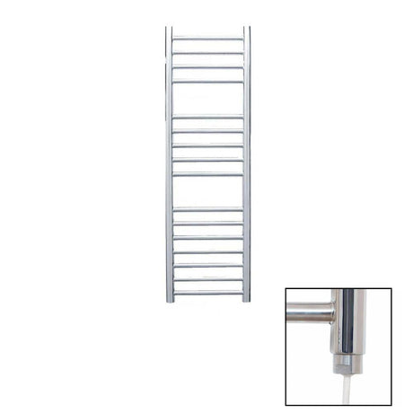 JIS Ladder Rail 1000 x 300mm / Polished Chrome / Electric Only JIS Sussex Steyning Vertical Stainless Steel Heated Towel Rail