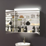 Crosswater Mirrored Cabinet Crosswater Image 700mm Illuminated Mirrored Double Door Cabinet