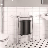 Eastbrook Inset Radiator Dual Fuel Eastbrook Isbourne Straight Vertical Traditional Radiator in Chrome/Matt Anthracite