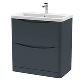 Aquarius Bathrooms Floor Standing Vanity Unit Aquarius Seren 800mm Floor Standing Two Drawer Vanity Unit with Basin
