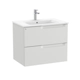 Roca Wall Mounted Vanity Unit Pebble Grey Roca Aleyda 700mm Wall Mounted Two Drawer Vanity Unit with Basin