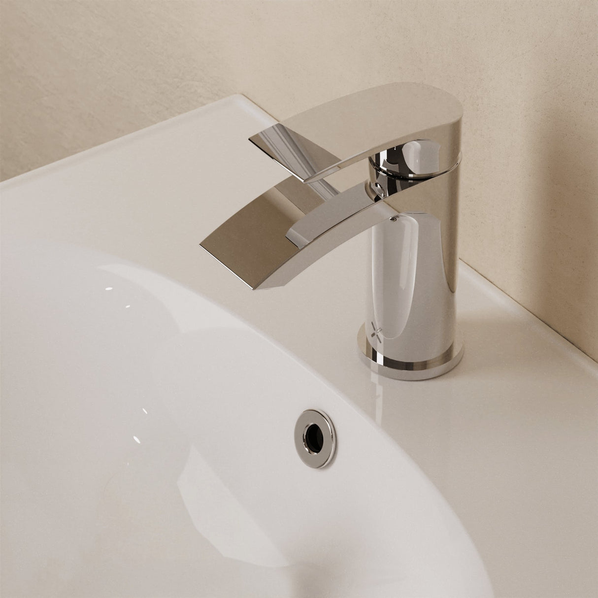 Crosswater Mono Basin Tap Crosswater Flow Mono Basin Mixer Tap with Clicker Waste in Chrome