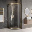 Aquarius Bathrooms Quadrant Shower Enclosure Brushed Brass / 900x900mm Aquarius Urbano 6mm Quadrant Shower Enclosure 1850mm