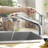 Hansgrohe Kitchen Tap Hansgrohe Zesis M33 Single Lever Kitchen Mixer Tap 150 with Pull-Out Spray
