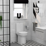 Imex Close Coupled Toilet Imex Alma Comfort Height Open Back Close Coupled Rimless Toilet with Soft Close Seat