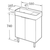 Imex Floor Standing Vanity Unit Imex Blade Floor Standing  600mm Double Door Vanity Unit with Basin