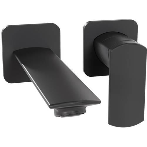 Clearwater Wall Mounted Basin Tap Matt Black Clearwater Varda Wall Mounted 2 Hole Basin Mixer Tap