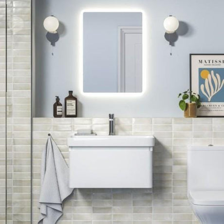 Aquarius Bathrooms Wall Mounted Vanity Unit Matt White / 605mm Aquarius Sophie Wall Hung One Drawer Vanity Unit with 1 Tap Hole Basin