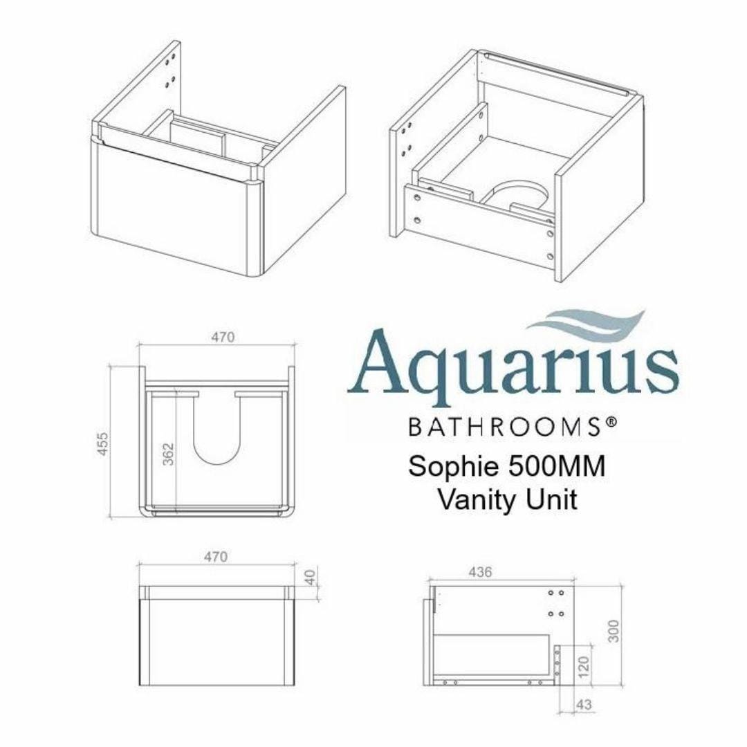 Aquarius Bathrooms Wall Mounted Vanity Unit Aquarius Sophie Wall Hung One Drawer Vanity Unit with 1 Tap Hole Basin