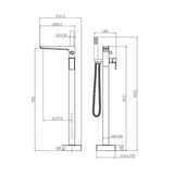 Aquarius Bathrooms Freestanding Bath Filler Aquarius Hydro Floor Standing Bath Shower Mixer Tap with Shower Kit in Brushed Brass