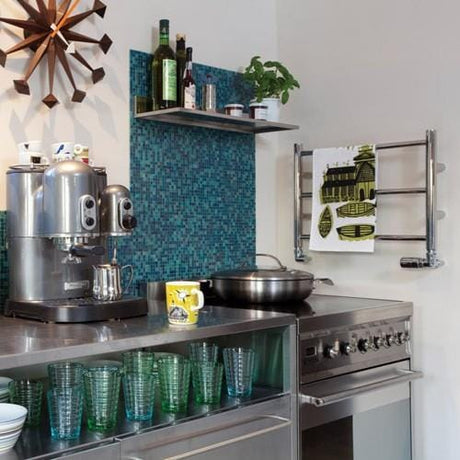 JIS Ladder Rail Polished Chrome / Central Heating JIS Sussex Cinder Horizontal Stainless Steel Heated Towel Rail