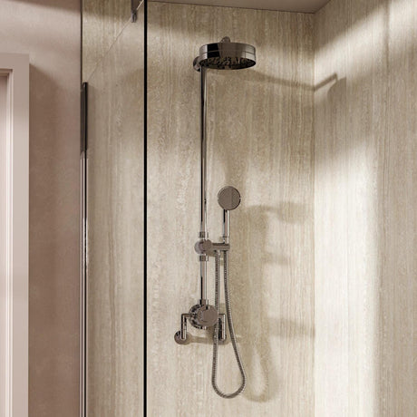 Crosswater Exposed Shower Set Chrome Crosswater MPRO Industrial Exposed Shower Valve Set with Adjustable Riser, Fixed Head and Handset